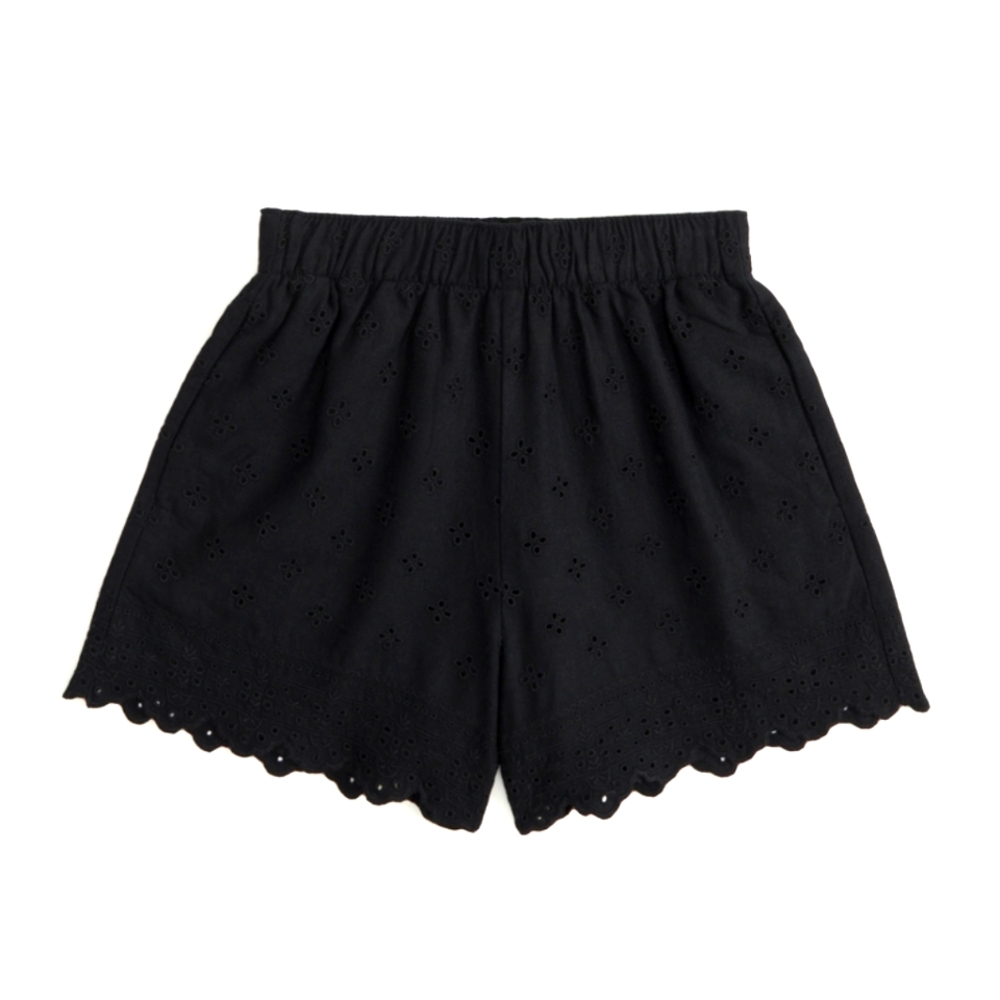ABERCROMBIE & FITCH: Linen-Blend Eyelet Pull-On Shorts